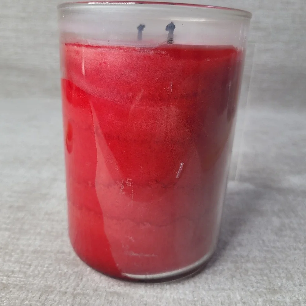Yankee Candle SPARKLING CINNAMON 22 OZ Large‎ 2 Wicks Red Candle Burned Once